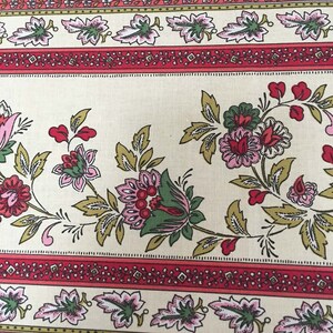 Soft Red and Ivory French Country Floral Tablecloth, Extra-Wide Tablecloths image 3