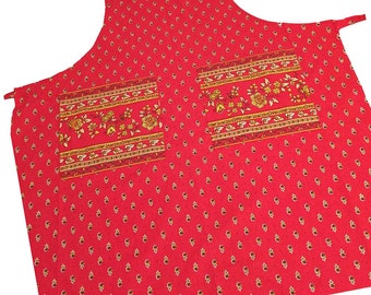 Red Apron, Full Apron, Apron With Pockets