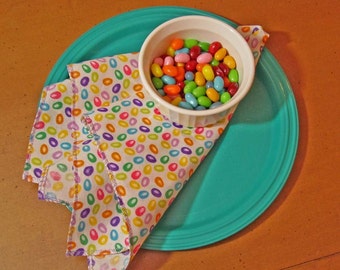 Easter Napkins, Holiday Napkins, Jelly Bean Napkins