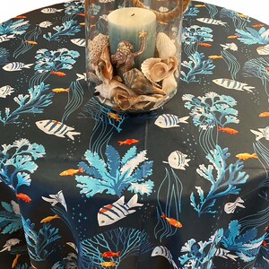 French Provence Coated Sea Life Tablecloth image 3