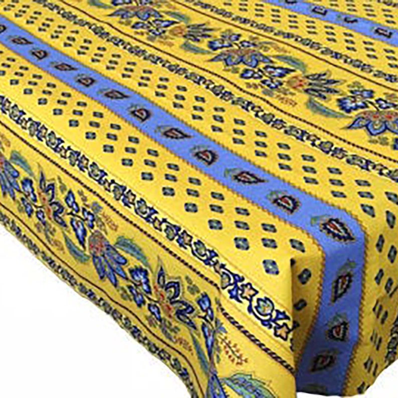 Set of French Provence Yellow and Blue Napkins 画像 5