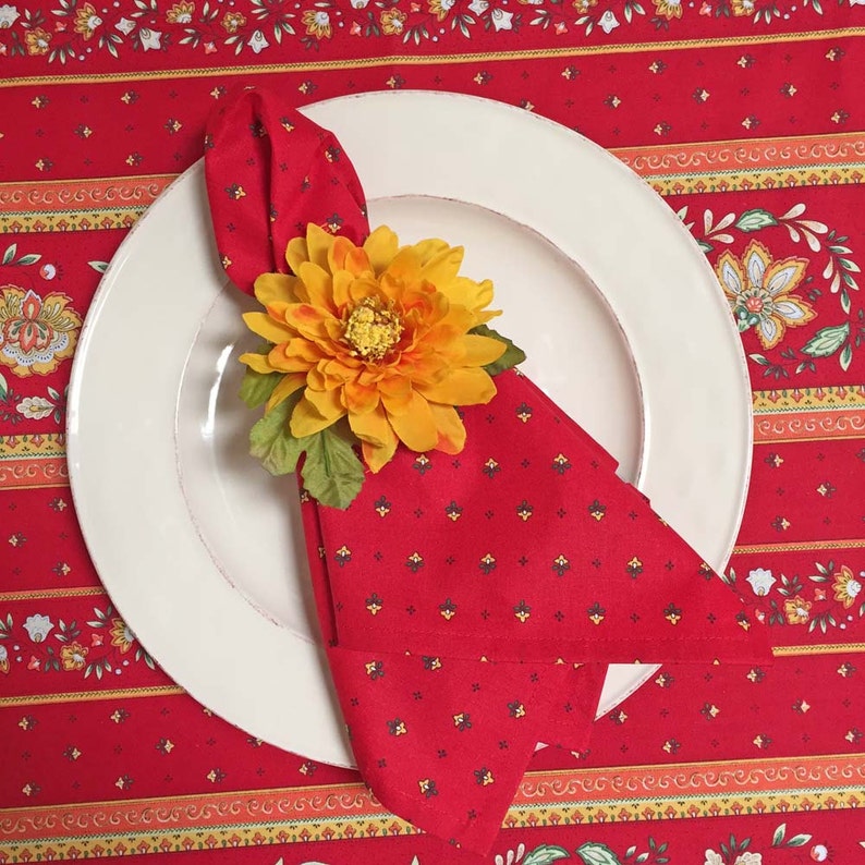 Red and Yellow Napkins French Country Napkins Vence