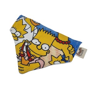 Upcycled Simpsons Dog Bandana (Medium) Slide-on Collar Cartoon Neckerchief
