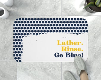 Michigan Bath Mat | Lather. Rinse. Go Blue! | Free Shipping