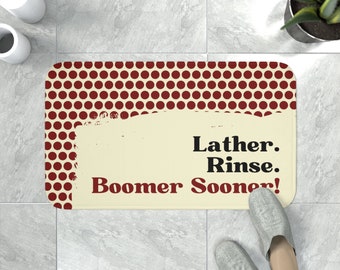 Oklahoma Bath Mat | Lather. Rinse. Boomer Sooner! | Free Shipping