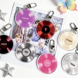 BTS Arirang Album Vinyl Record CD Keychain, K-pop Personalized Fan Merch, Keychain DIY accessories, Gift forARMY image 1