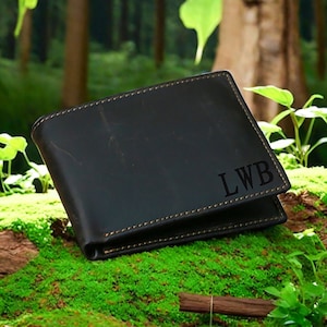 Cartera personalizada, Cartera para hombre, Cartera grabada, Cartera para padrinos de boda, Cartera de cuero, Cartera personalizada, Regalo de novio, Regalo de aniversario para él