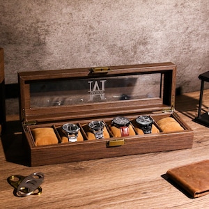 Personalized Watch Storage Box,Groomsmen Gifts,Custom Watch Box for Men,Watch Case,Anniversary Gift for Husband Boyfriend Father