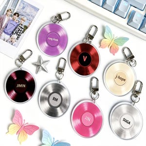 BTS Arirang Album Vinyl Record CD Keychain, K-pop Personalized Fan Merch, Keychain DIY accessories, Gift forARMY image 7