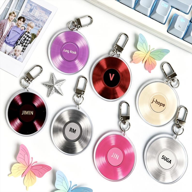 BTS Arirang Album Vinyl Record CD Keychain, K-pop Personalized Fan Merch, Keychain DIY accessories, Gift forARMY image 7