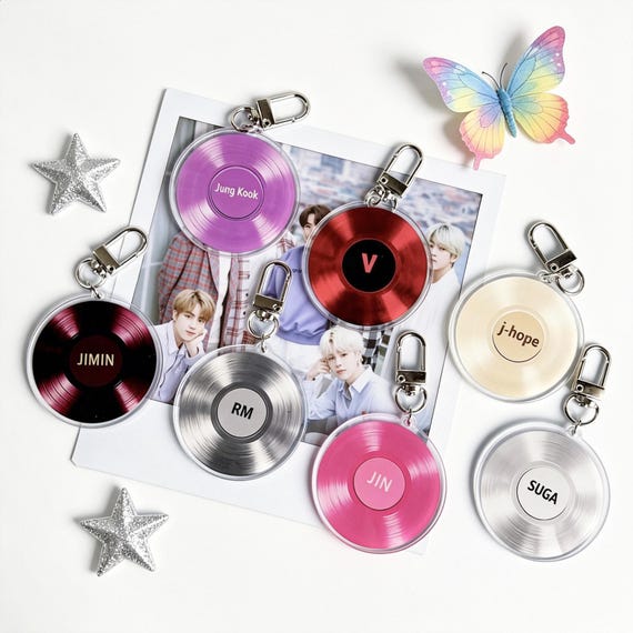 BTS Arirang Album Vinyl Record CD Keychain, K-pop Personalized Fan