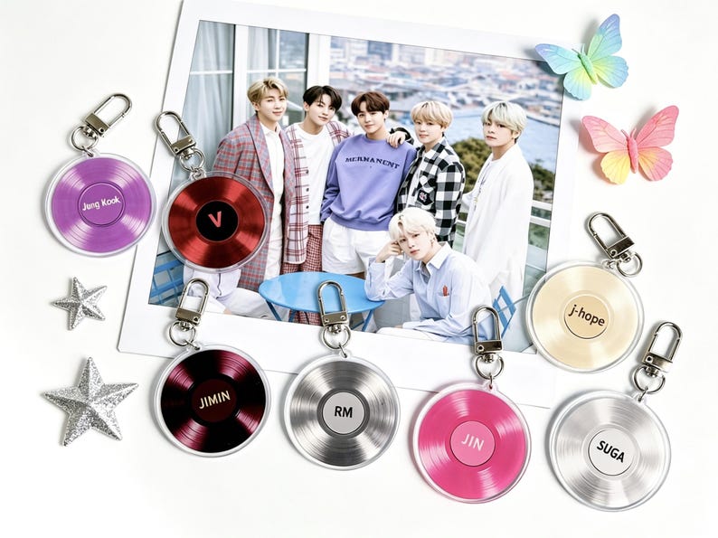 BTS Arirang Album Vinyl Record CD Keychain, K-pop Personalized Fan Merch, Keychain DIY accessories, Gift forARMY image 5