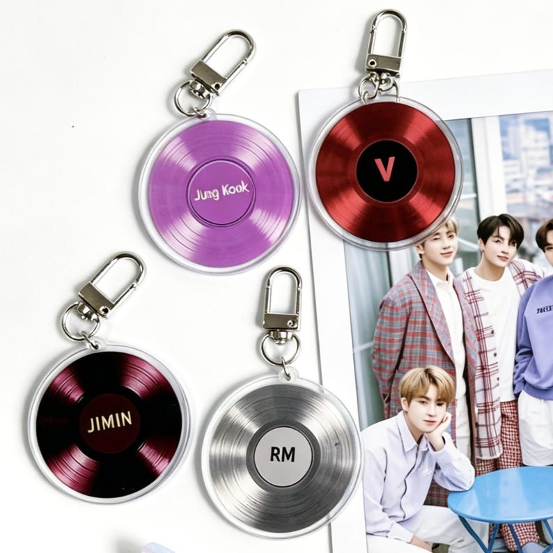 BTS Arirang Album Vinyl Record CD Keychain, K-pop Personalized Fan Merch, Keychain DIY accessories, Gift forARMY image 3