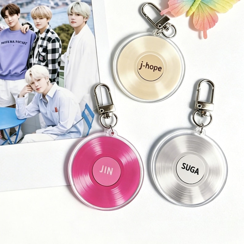 BTS Arirang Album Vinyl Record CD Keychain, K-pop Personalized Fan Merch, Keychain DIY accessories, Gift forARMY image 4