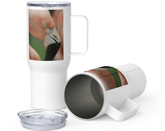 Flamingo Travel mug with a handle