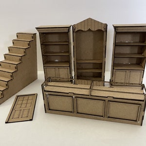 Magical Candy Shop Interior Bookcases, Display Counter and Stairs Add-On Kit Only image 3