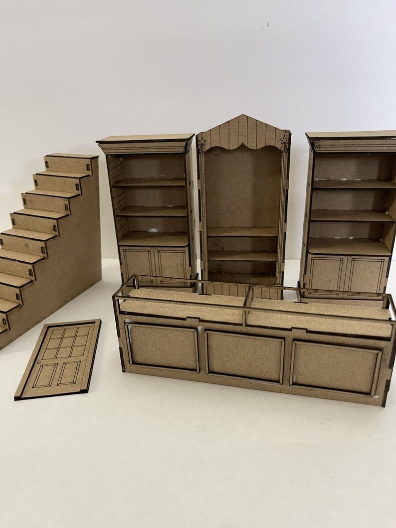 Magical Candy Shop Interior Bookcases, Display Counter and Stairs Add-On Kit Only image 3