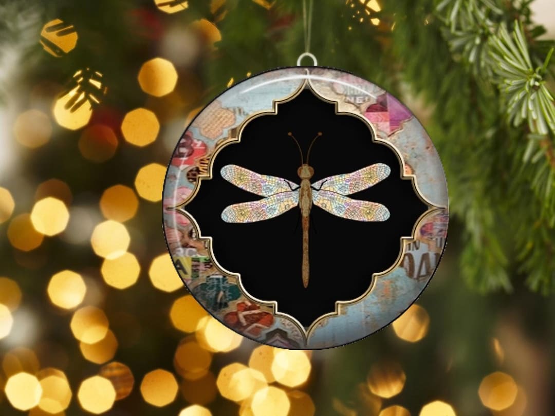 Dragonfly Christmas Tree Ornaments FLAT Metal Etsy