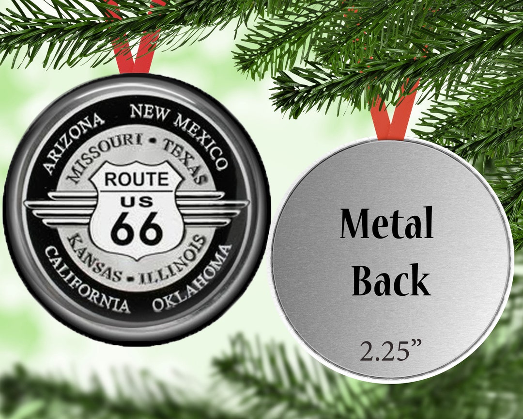 Route 66 Christmas Tree Ornaments FLAT Metal Set of THREE Etsy