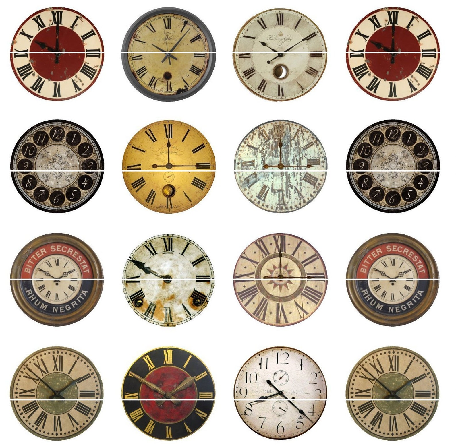 1 Inch Vintage Clock Pins Flatback Buttons or Etsy