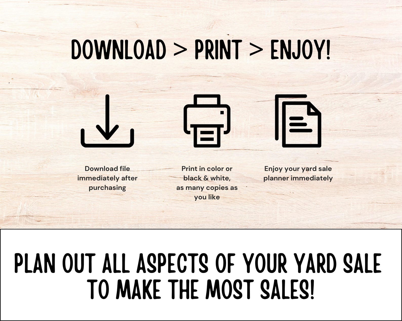 13-page Yard Sale Planner Printable Bundle | Garage Sale Checklist ...