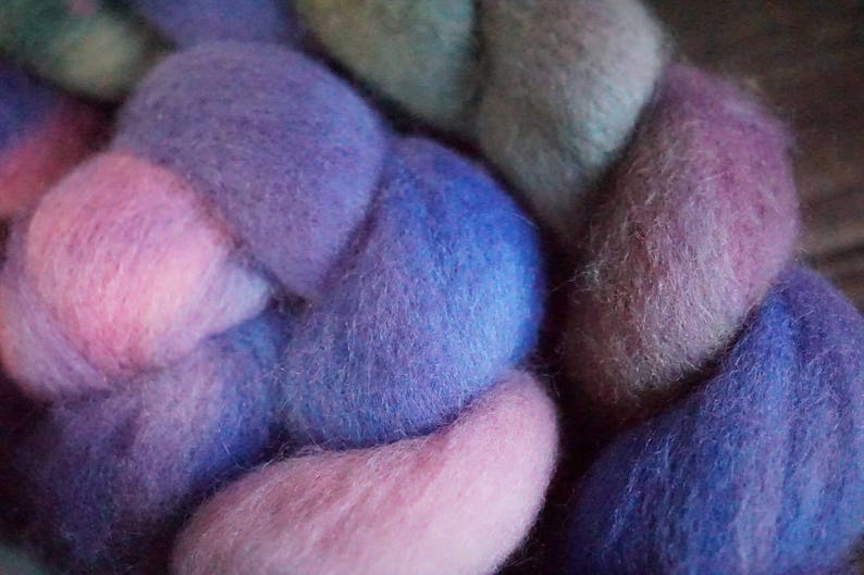 Polwarth Combed Top Spinning Fiber Hand Dyed