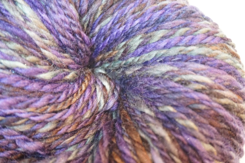 Purple Hand Spun Yarn BFL Weaving Crochet Gray Handspun Yarn Sparkle Fiber Art Knitting Firestar