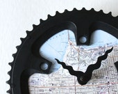 San Francisco Bicycle Clock  |   Map Clock  | San Francisco City Map Clock | Bike Gear Clock