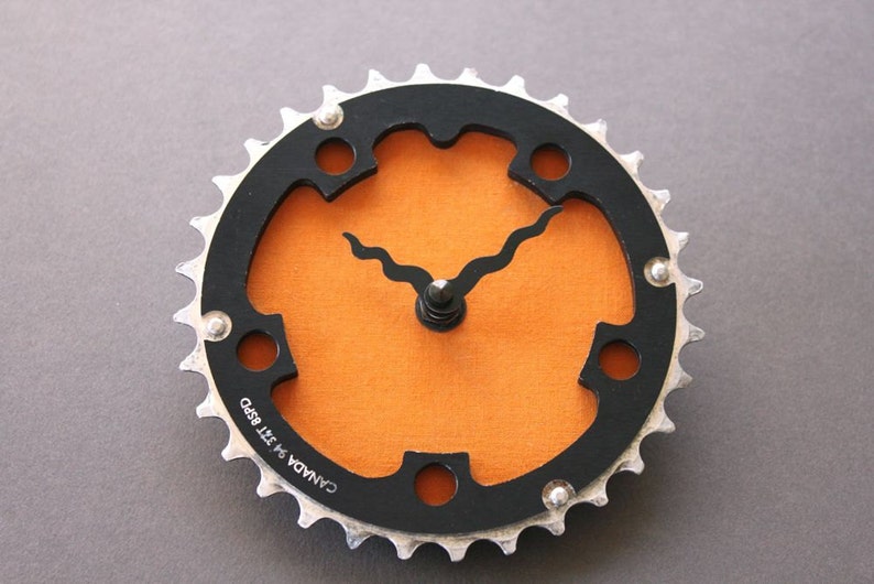 bicycle clock canadian orange image 5