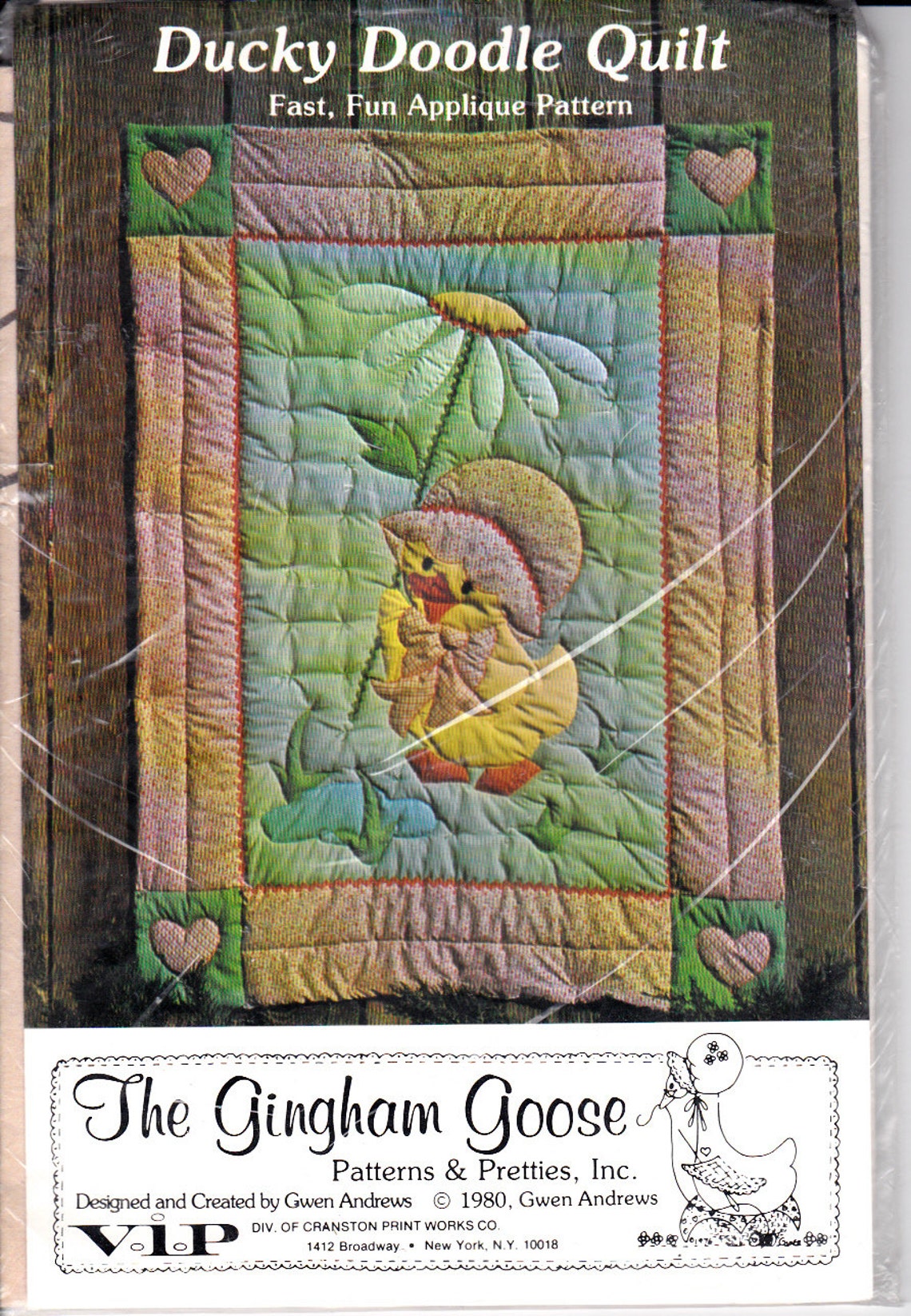 Gingham Goose Ducky Doodle Quilt Easy Applique Pattern Vintage | Etsy