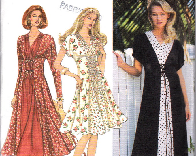 Simplicity 9046 Ladies Flared Laced Front Dress Sewing Pattern Plus ...