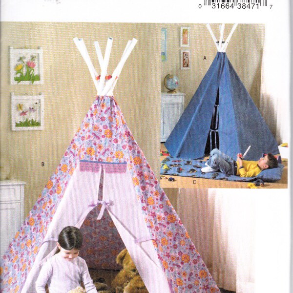 Butterick 4251 Teepee Mat Sewing Pattern Girl Boy Fort Hide Out One Size Uncut