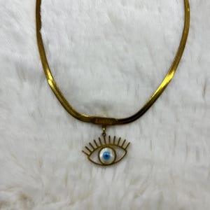 Gold Luck Necklace, Steel necklace, gold necklace