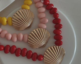 ギリシャの貝殻ブレスレット：エーゲ海の島のビーチシェル、ボヘミアン
