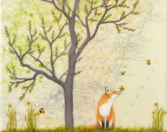Print - Limited Edition - 'Felix' - gemengde techniek encaustic