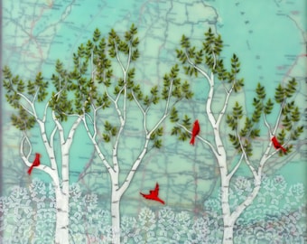 Print - Limited Edition - &quot;Edge of Spring&quot; - mixed media encaustic