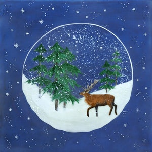 Print - Limited Edition - &quot;Snow Globe&quot; - mixed media encaustic