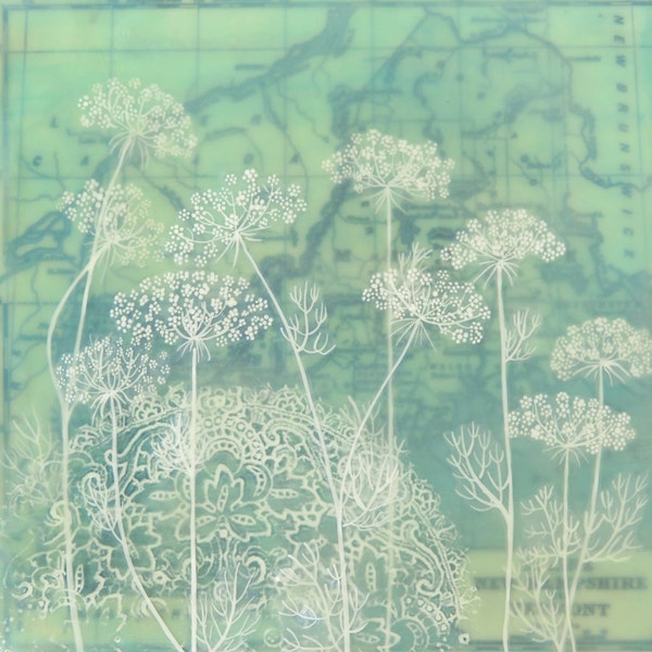 Print - Limited Edition - Lace - encaustic mixed media