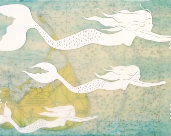 Print - Limited Edition - The Three Graces - mixed media, encaustic