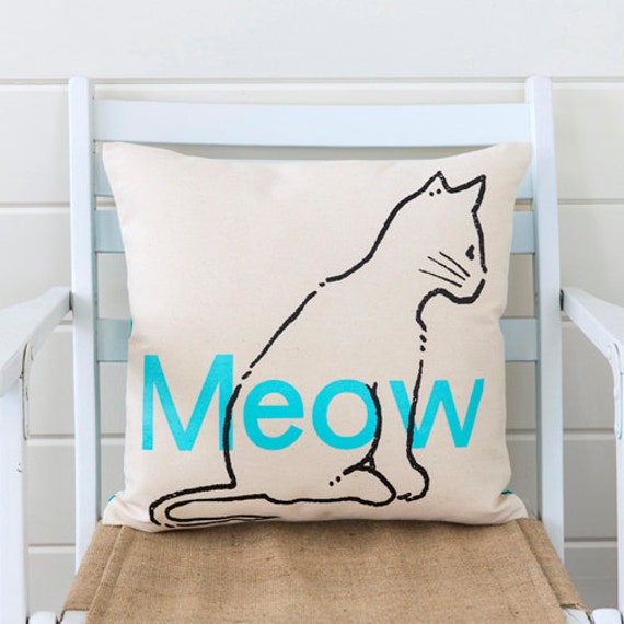 Meow Pillow Etsy