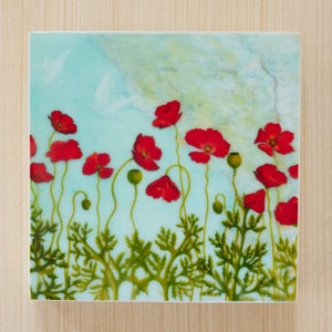 Mini ciré - Poppy Coast, reproduction à l'encaustique technique mixte