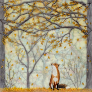 Druck - Limitierte Auflage - "Fall Flurries" - mixed media enkaustik