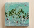 Waxed Mini - Edge of Spring, encaustic mixed media reproduction