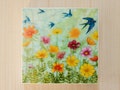 Waxed Mini - Cosmos, encaustic mixed media reproduction