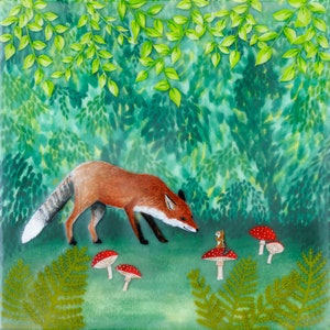 Print - Limited Edition - &quot;Forest Gossip&quot; - mixed media encaustic