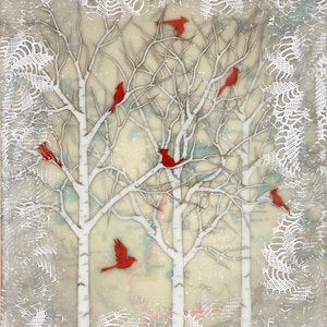 Print - Limited Edition - Snow Day - mixed media, encaustic