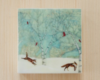 Waxed Mini - Frolicking Foxes