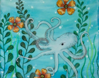 Print - Limited Edition - "Under the Sea" - mixed media encaustic