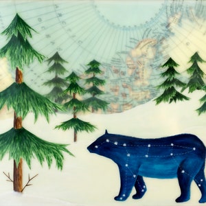 Impreso - Edición Limitada - "Orion Bear" - encáustica de técnica mixta
