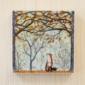 Waxed Mini - Fall Flurries, encaustic mixed media reproduction